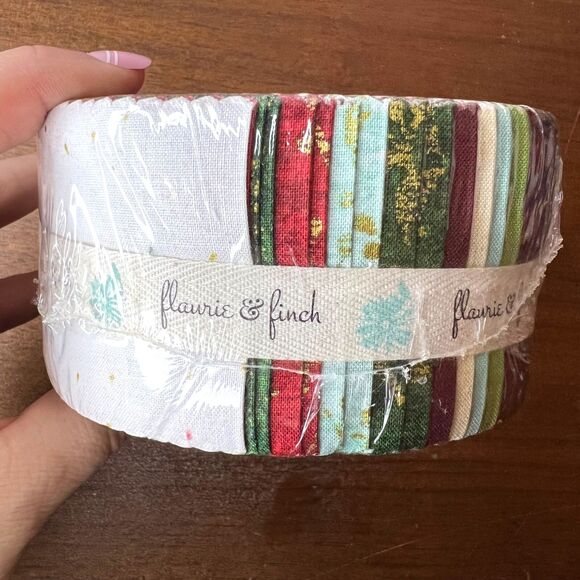 RJR Pixie Strips Jelly Roll Quilting Fabrics Flaurie and Finch Christmas Print - Picture 4 of 10